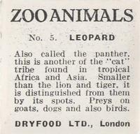 1955 Dryfood Zoo Animals #5 Leopard Back