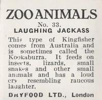 1955 Dryfood Zoo Animals #33 Laughing Jackass Back