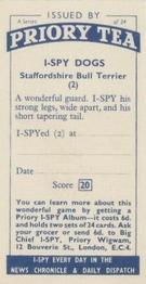 1957 Priory Tea I-Spy Dogs #2 Staffordshire Bull Terrier Back