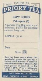 1957 Priory Tea I-Spy Dogs #5 Pekingese Back