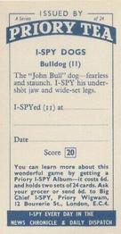 1957 Priory Tea I-Spy Dogs #11 Bulldog Back