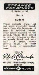 1961 Robert R. Miranda Strange Creatures #5 Sloth Back