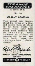 1961 Robert R. Miranda Strange Creatures #10 Woolly Opossum Back