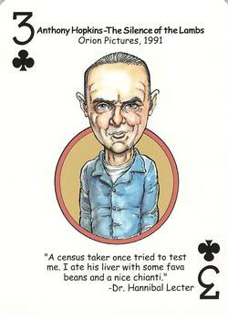 2006 Hero Decks Hooray for Hollywood Playing Cards #3♣ Anthony Hopkins Front
