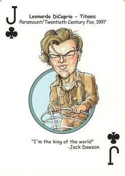 2006 Hero Decks Hooray for Hollywood Playing Cards #J♣ Leonardo DiCaprio Front