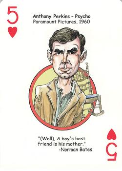 2006 Hero Decks Hooray for Hollywood Playing Cards #5♥ Anthony Perkins Front