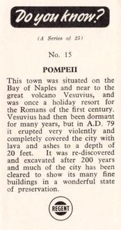 1964 Regent Oil Do You Know? #15 Pompeii Back