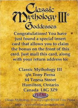 2018 Perna Studios Classic Mythology III: Goddesses - Frosted Clear Metal #NNO Redeemed Frosted Clear Metal Variant Redemption Card Back