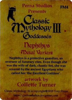 2018 Perna Studios Classic Mythology III: Goddesses - Frosted Clear Metal #FM4 Nephthys Back