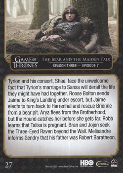 2020 Rittenhouse Game of Thrones The Complete Series #27 The Bear and the Maiden Fair Back