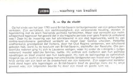 1960 Liebig Brillat-Savarin (Dutch Text) (F1724, S1726) #2 Op de vlucht Back