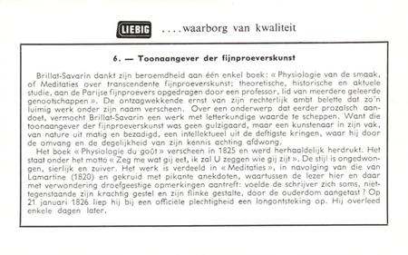 1960 Liebig Brillat-Savarin (Dutch Text) (F1724, S1726) #6 Toonaangever der fijnproeverskunst Back