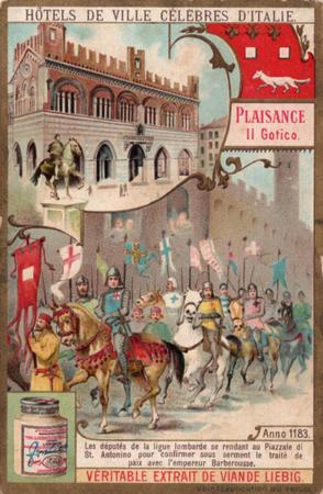 1906 Liebig Hotels de ville celebres d'Italie (Famous Italian Town Halls) (French Text) (F856, S859) #NNO Plaisance Front