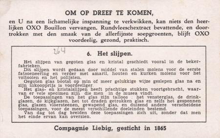1937 Liebig De Glasnijverheid (Glass Industry 2) (Dutch Text) (F1360, S1368) #6 Het slijpen Back