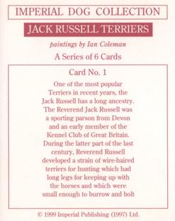 1999 Imperial Dog Collection Jack Russell Terriers #1 Jack Russell Terriers Back