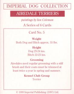 1999 Imperial Dog Collection Airedale Terriers #5 Airedale Terriers Back