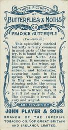 1904 Player's Butterflies & Moths #22 Peacock Butterfly Back