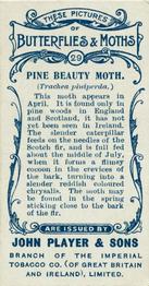 1904 Player's Butterflies & Moths #29 Pine Beauty Moth Back