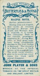1904 Player's Butterflies & Moths #36 Magpie Moth Back