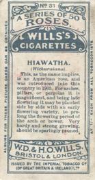 1912 Wills's Roses #31 Hiawatha Back
