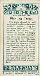 1923 Wills's Gardening Hints #2 Planting Trees Back