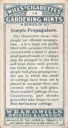 1923 Wills's Gardening Hints #14 Simple Propagators Back