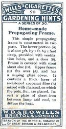 1923 Wills's Gardening Hints #20 Home-made Propagating Frame Back