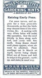 1923 Wills's Gardening Hints #21 Raising Early Peas Back