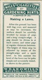 1923 Wills's Gardening Hints #27 Making a Lawn Back