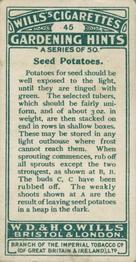 1923 Wills's Gardening Hints #45 Seed Potatoes Back