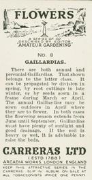 1936 Carreras Flowers #8 Gaillardias Back