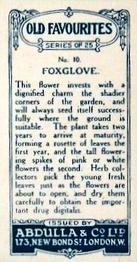 1936 Abdulla & Co. Old Favourites #10 Foxglove Back