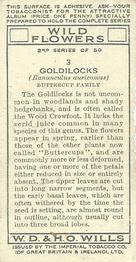 1937 Wills's Wild Flowers (2nd Series) #3 Goldilocks Back
