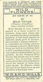 1937 Wills's Wild Flowers (2nd Series) #39 Wild Thyme Back