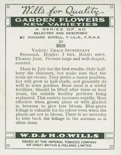 1938 Wills's Garden Flowers New Varieties #20 Iris Back