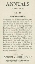 1939 Godfrey Phillips Annuals #11 Cornflower Back