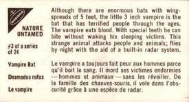 1962 Nabisco Nature Untamed #3 Vampire Bat Back