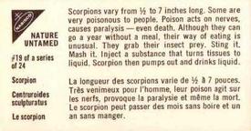 1962 Nabisco Nature Untamed #19 Scorpion Back