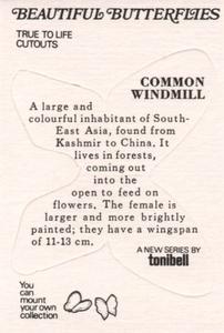 1974 Tonibell Beautiful Butterflies #NNO Common Windmill Back