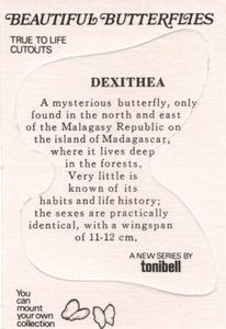1974 Tonibell Beautiful Butterflies #NNO Dexithea Back