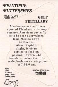 1974 Tonibell Beautiful Butterflies #NNO Gulf Fritillary Back