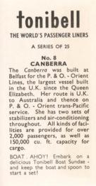 1963 Tonibell The World's Passenger Liners #8 Canberra Back