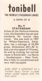 1963 Tonibell The World's Passenger Liners #9 Statendam Back