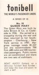 1963 Tonibell The World's Passenger Liners #18 Queen Mary Back