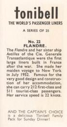 1963 Tonibell The World's Passenger Liners #22 Flandre Back