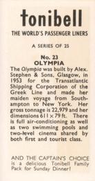 1963 Tonibell The World's Passenger Liners #23 Olympia Back