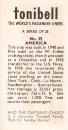 1963 Tonibell The World's Passenger Liners #25 America Back