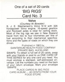 1983 Sanitarium Big Rigs #3 Volvo (N12 326) Back