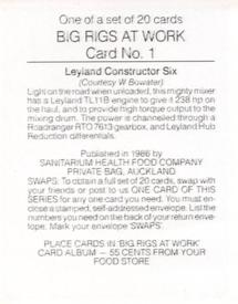 1986 Sanitarium Big Rigs at Work #1 Leyland Constructor Six Back