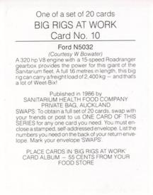 1986 Sanitarium Big Rigs at Work #10 Ford N5032 Back